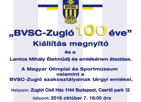 A „BVSC-Zugló 100 éve”
